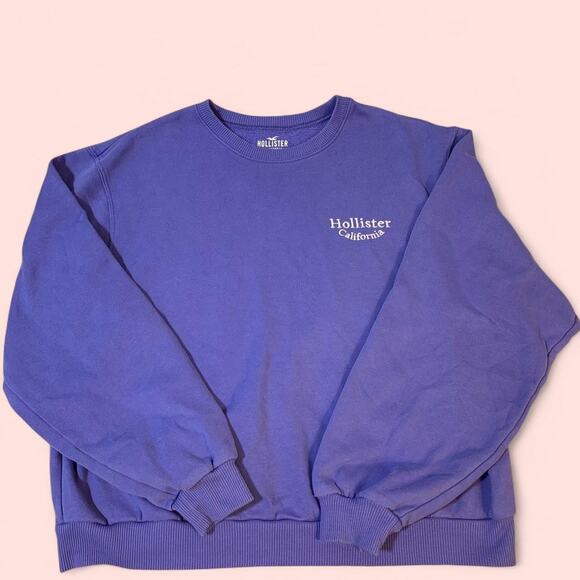 Hollister Purple Crewneck Sweatshirt Size Medium - Picture 1 of 6